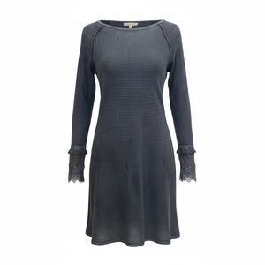 Able Waffle Knit Dress Size Medium Lace Cuff Long Sleeve